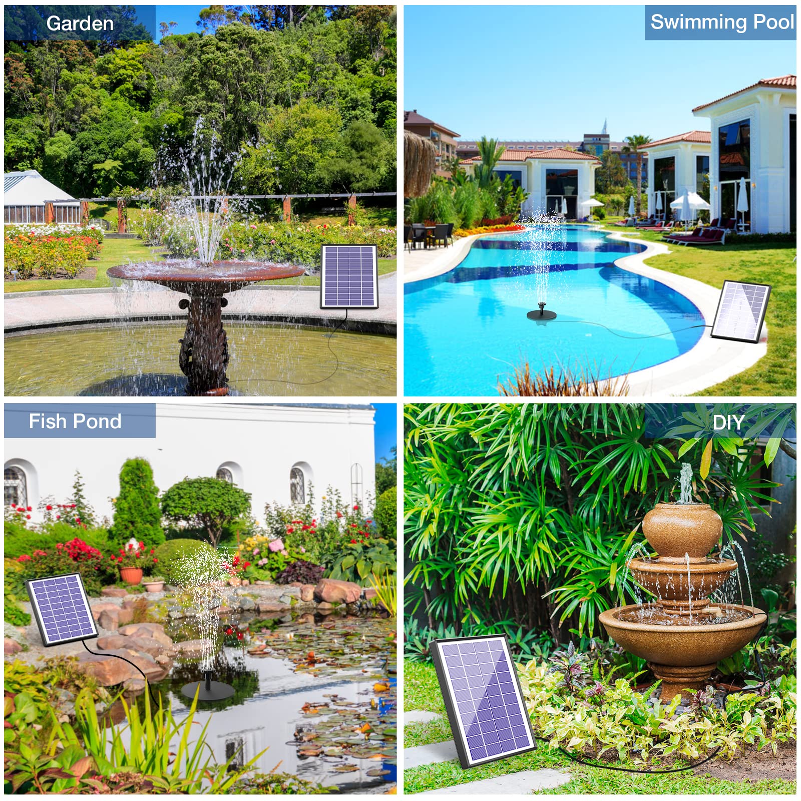 AISITIN outdoor-pump for small ponds and garden features runs on solar