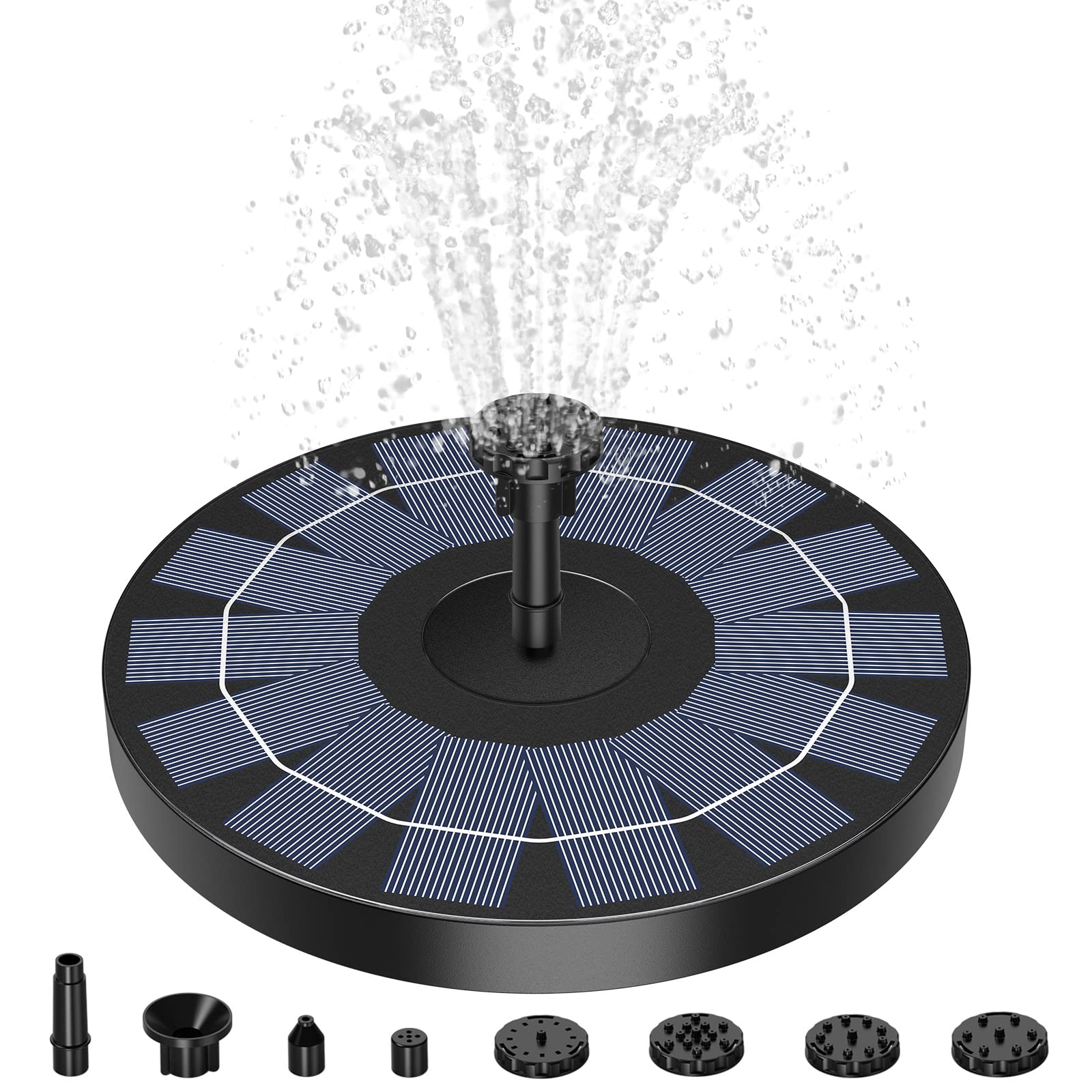 AISITIN solar panel in bright sun powers the fountain for efficient daytime operation.