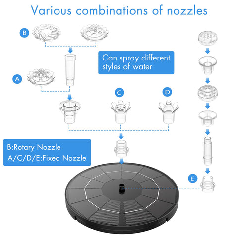 AISITIN vertical nozzles create tall, elegant water jets for a pond