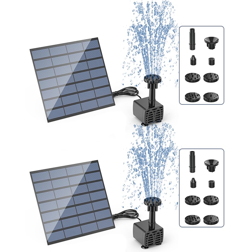 AISITIN solar water pump front view for an outdoor fountain installation