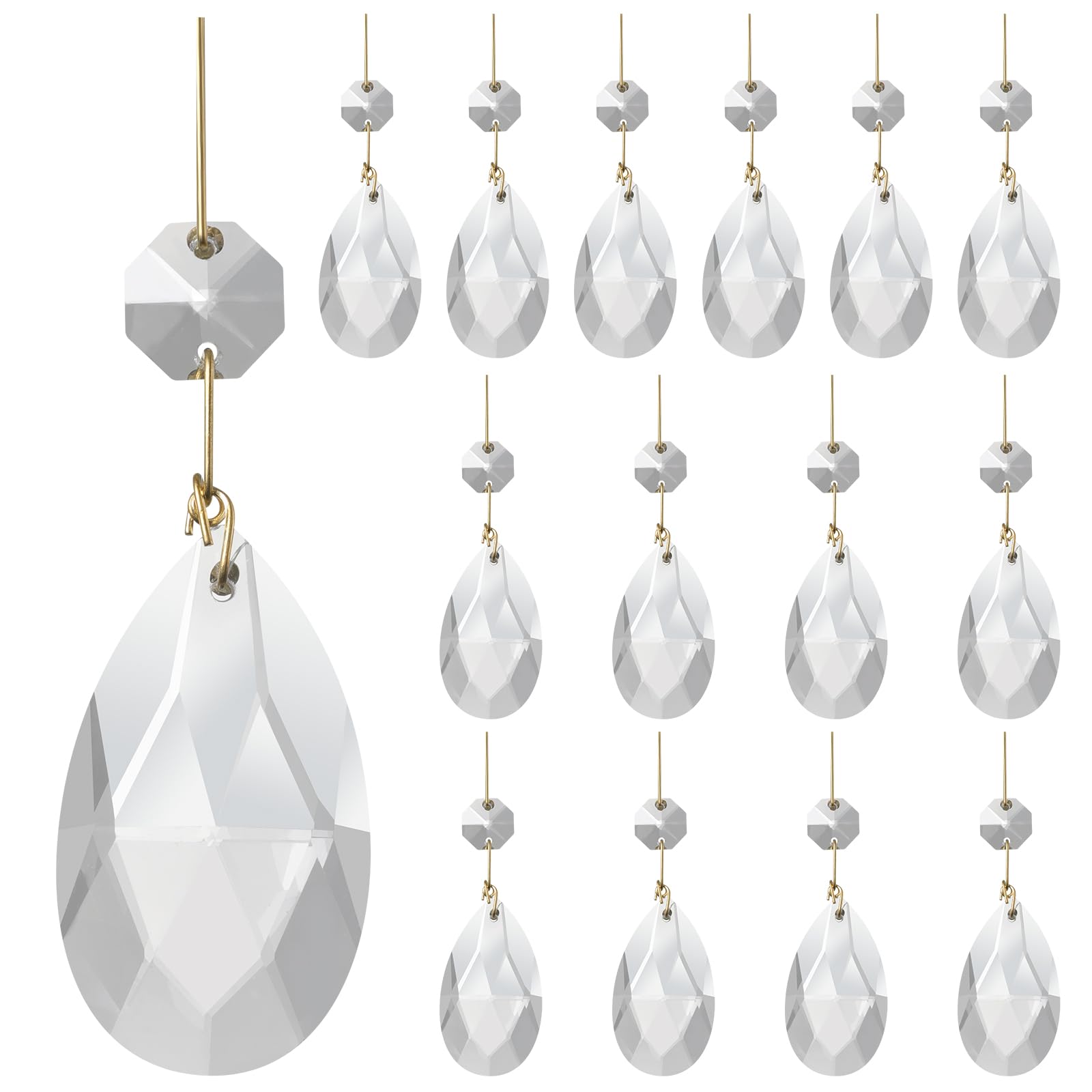 Aiskaer clear teardrop pendant prism sparkling on a lamp