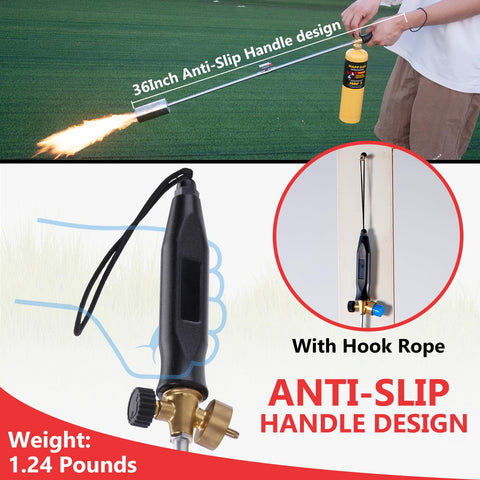 Aismrii weed torch CGA-600 connector ensures easy cylinder attachment.