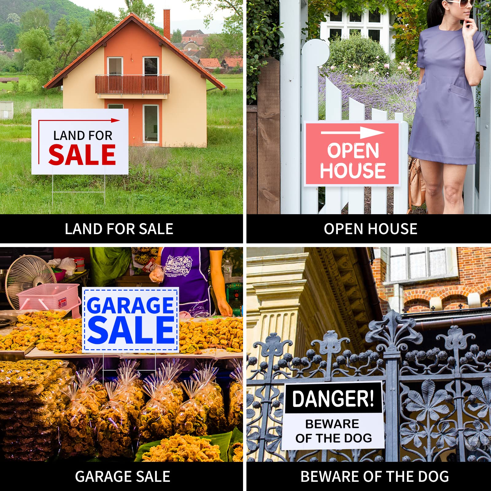 AITIKUE 18x12 yard signs suitable for indoor and outdoor messaging.