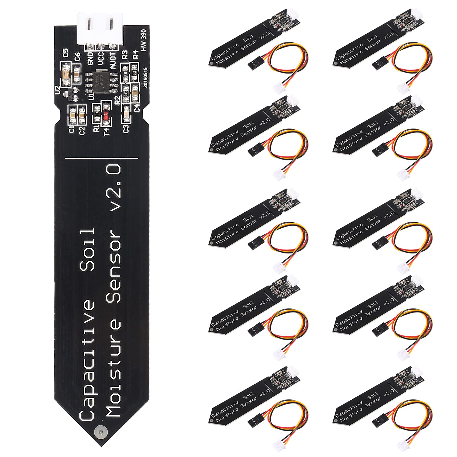 AITRIP capacitive soil moisture sensor 10-pack in packaging for easy inventory