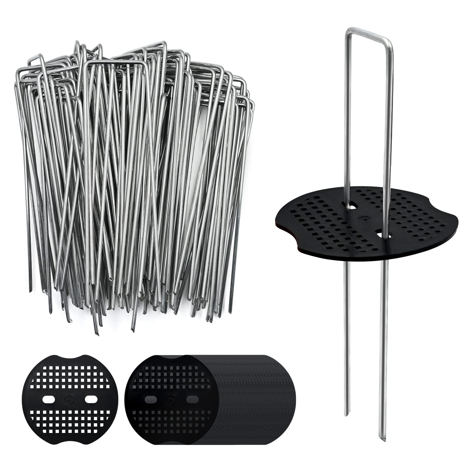AiTuiTui 6inch landscape stakes securing fabric and soil for a neat garden bed