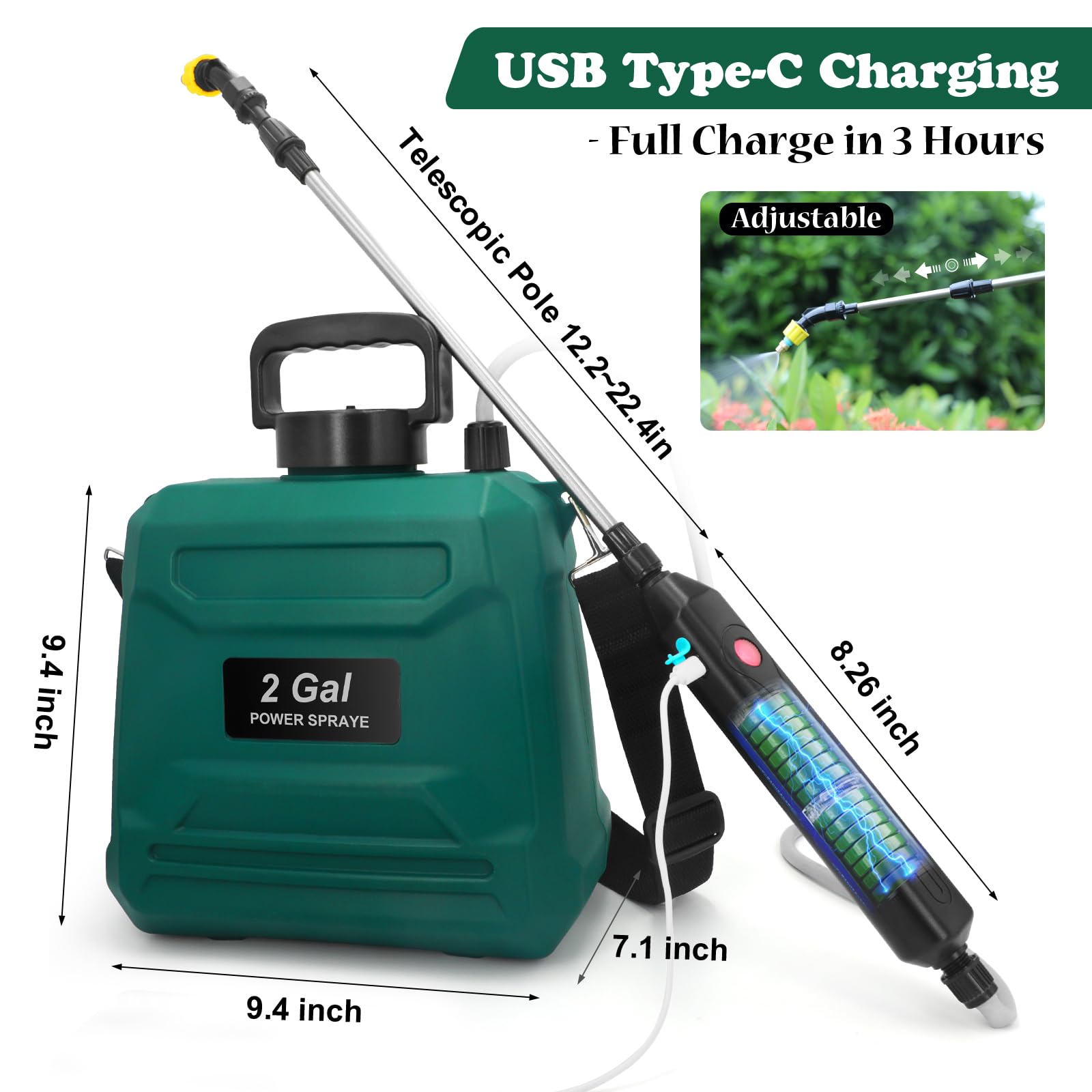 Aiuca retractable wand extended to 22.4 inches for hard-to-reach spots