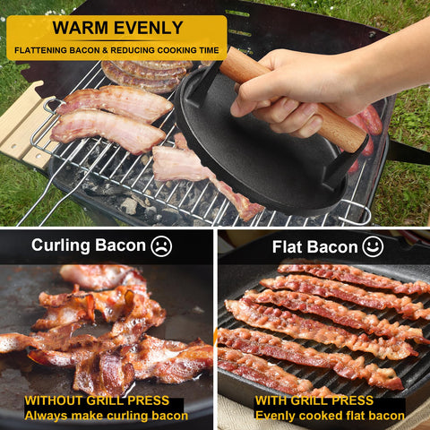 AIVIKI press used on a Blackstone griddle for versatile home cooking.