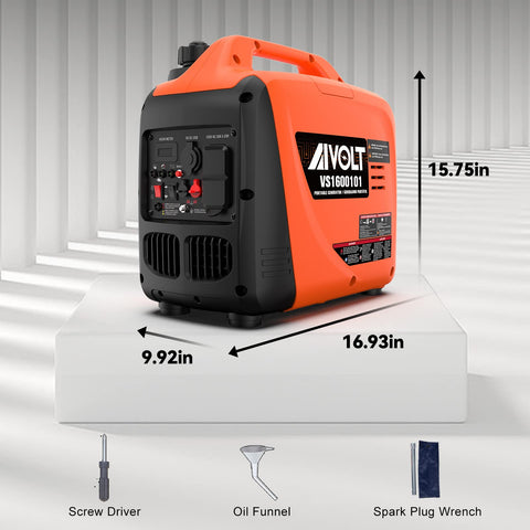 AIVOLT 1600W inverter generator lightweight unit at 28 pounds for easy transport.