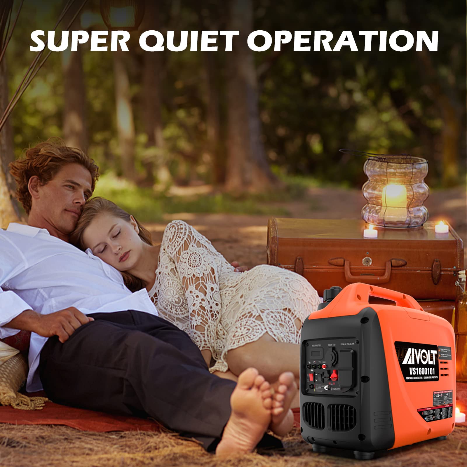 AIVOLT 1600W inverter generator parallel capability illustration for higher power.