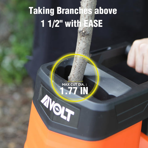 AIVOLT 1.77-inch cutting diameter cuts through branches.