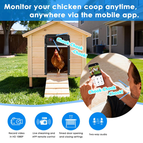 Aiwaylar 1080P coop door camera for real-time surveillance