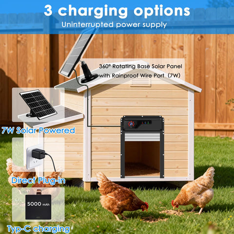 Aiwaylar roll-up chicken coop door saves space during installation