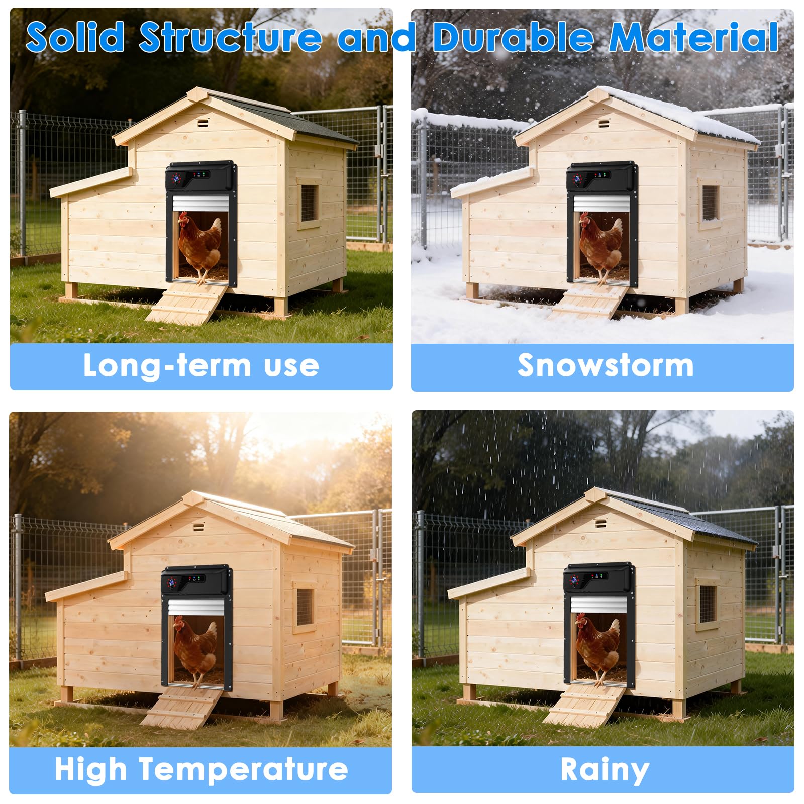 Aiwaylar weather-resistant chicken door withstands outdoor conditions