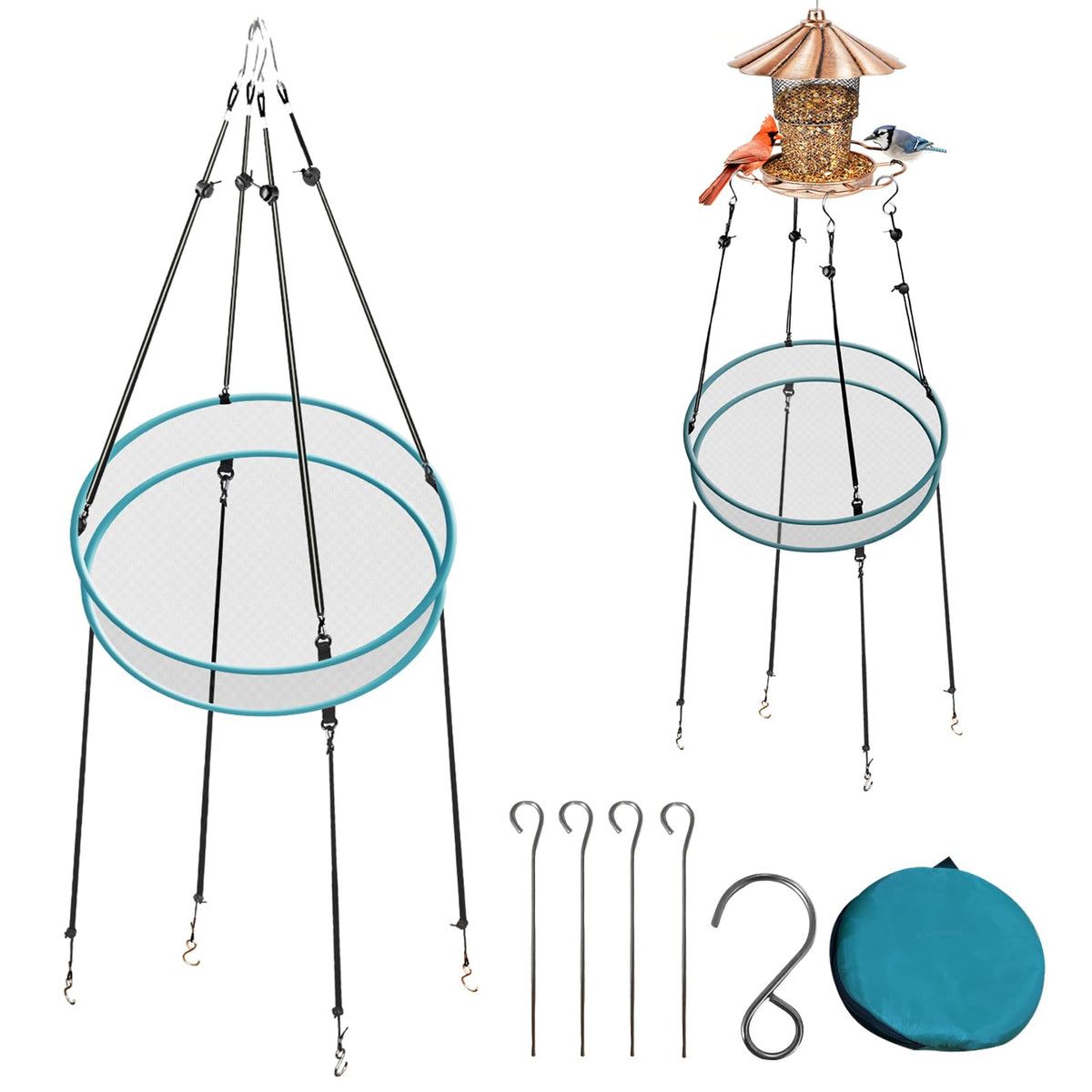 aiwrbwcey Bird Seed Catcher Tray 20 inch keeps seeds tidy under feeders
