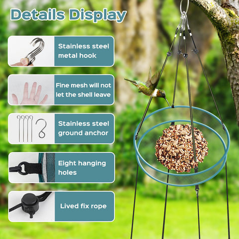 aiwrbwcey Wide open feeder tray supports multiple birds at once