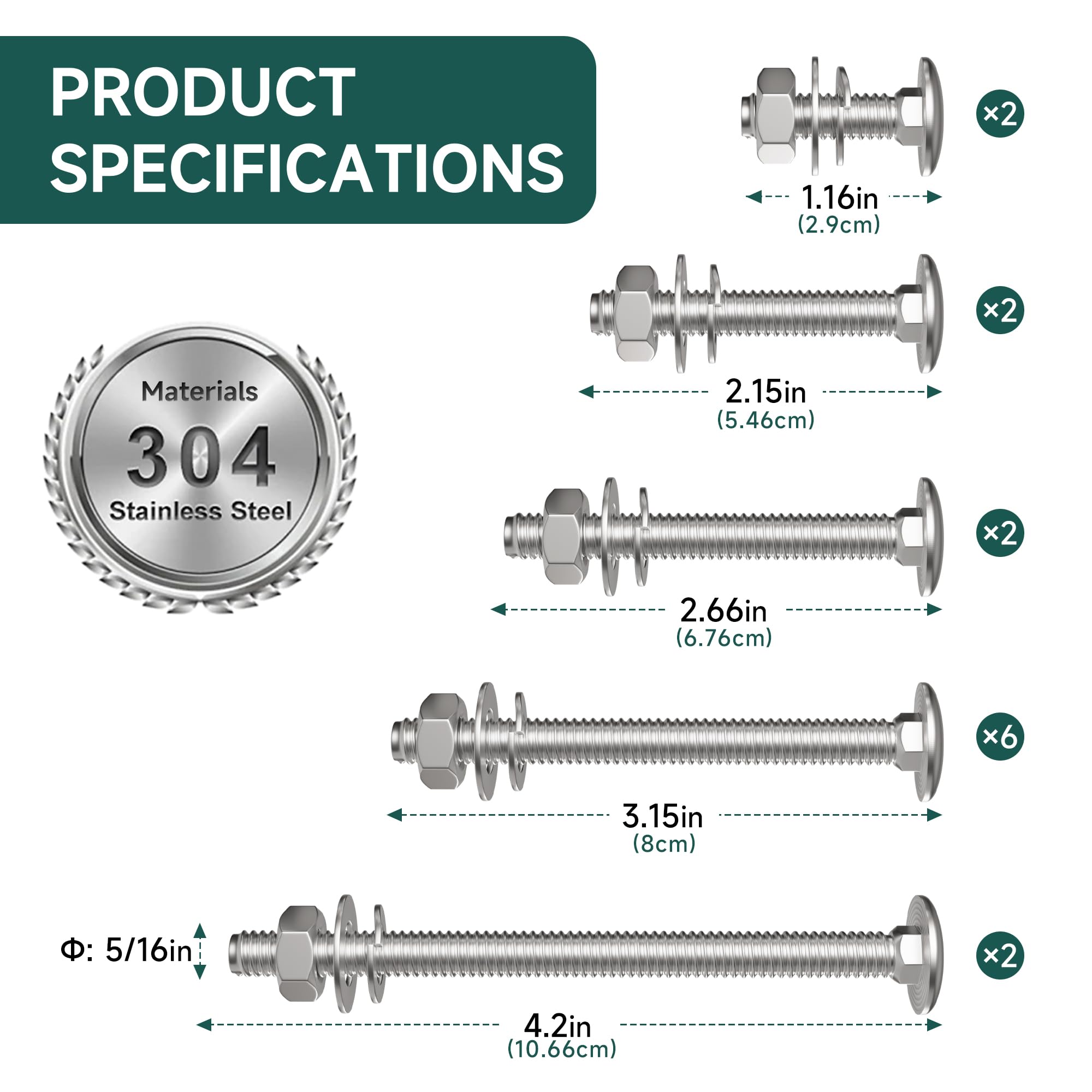 AIYOTAR washers and spring washers prevent loosening and vibration.