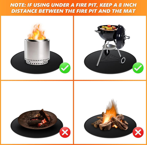 AIZEUSS indoor and outdoor fire prevention mat in use