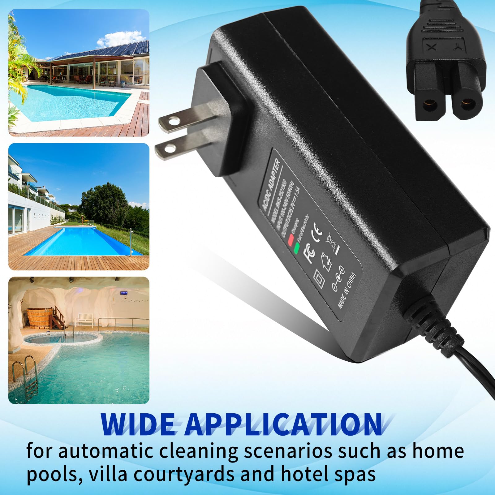 AIZYSY Wybot wall-mounted charger with LED indicator shows real-time charging status