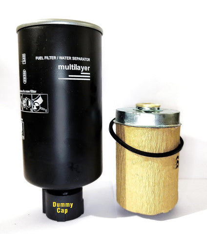 AJ Automotive fuel filter combo for Mahindra; closeup shows durable design for clean filtration.