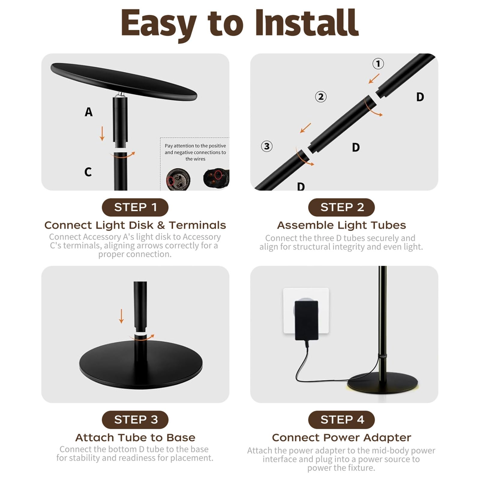 AJABotanics grow light decorative floor lamp for living spaces.