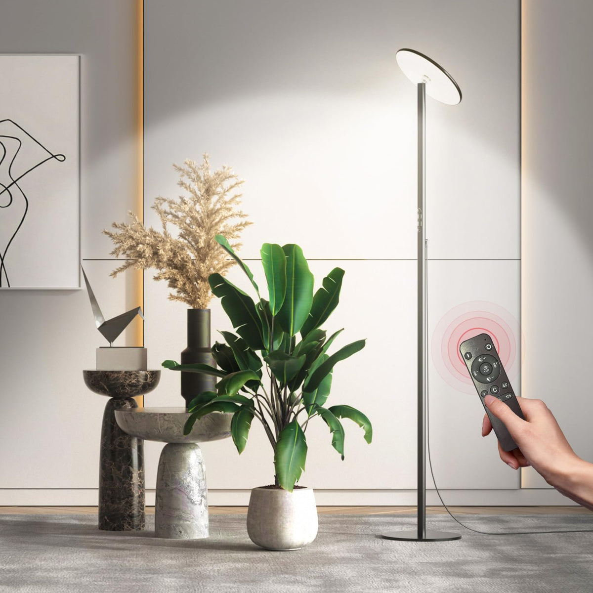 AJABotanics grow light with vertical stand for tall indoor plants.