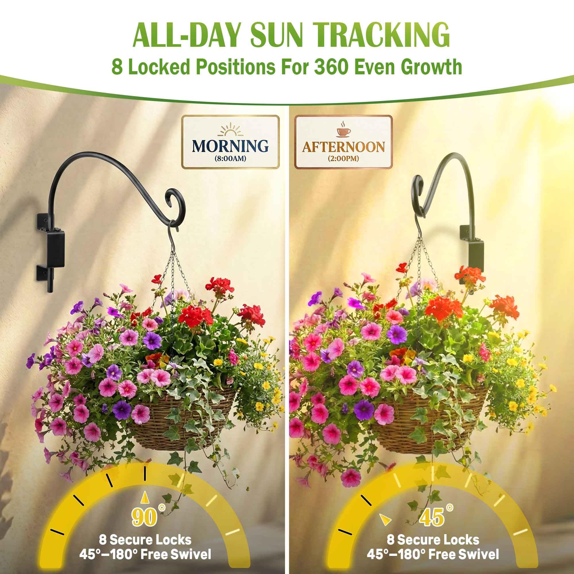 AJART black finish steel construction offers weather-resistant garden hardware.