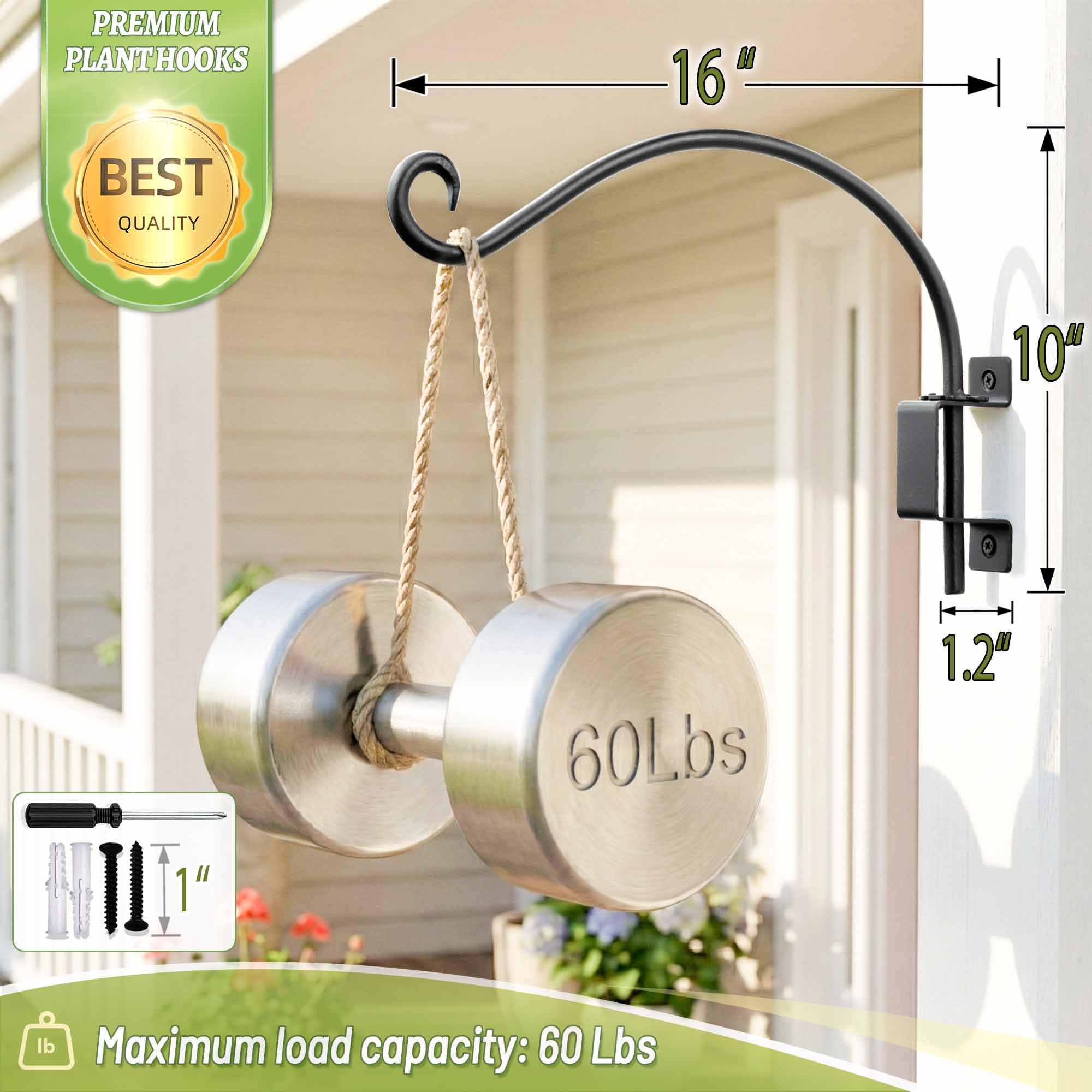 Heavy-duty 60lb capacity hanger supporting a feeder or basket