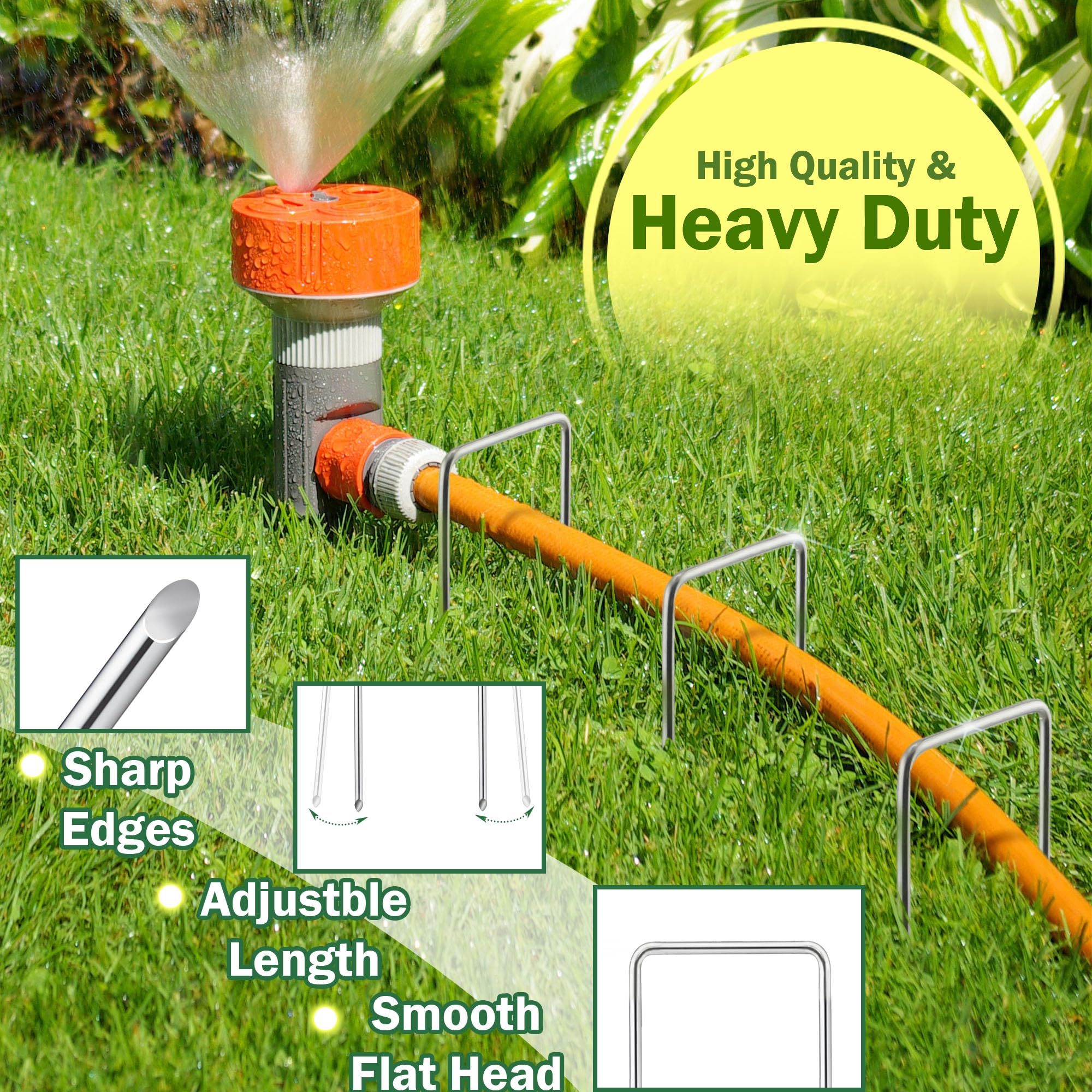 AJART U-shaped-design stake demonstrates easy driving and a secure hold.