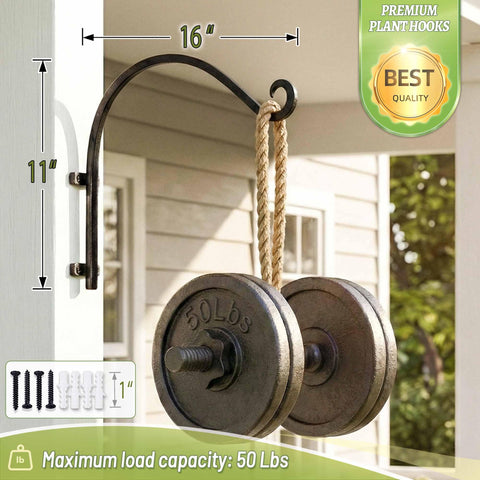 AJART metal bird feeder wall hook 16inch secures hanging decor