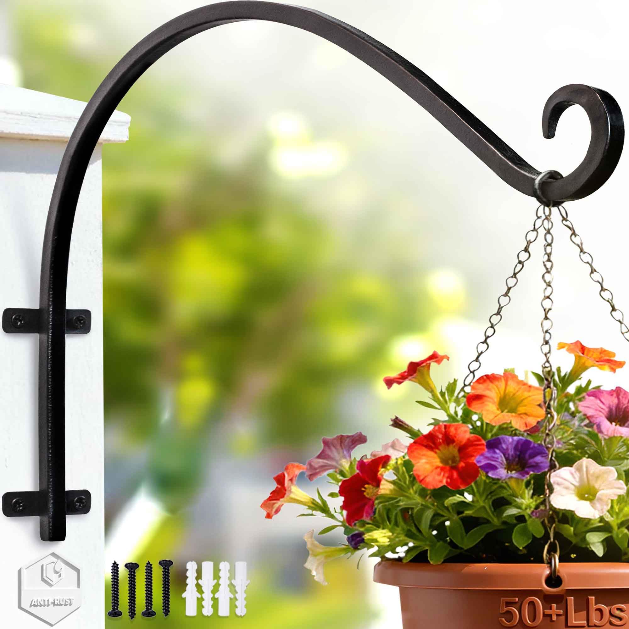AJART plant hanger bracket outdoor 16inch supports pots and bird feeders
