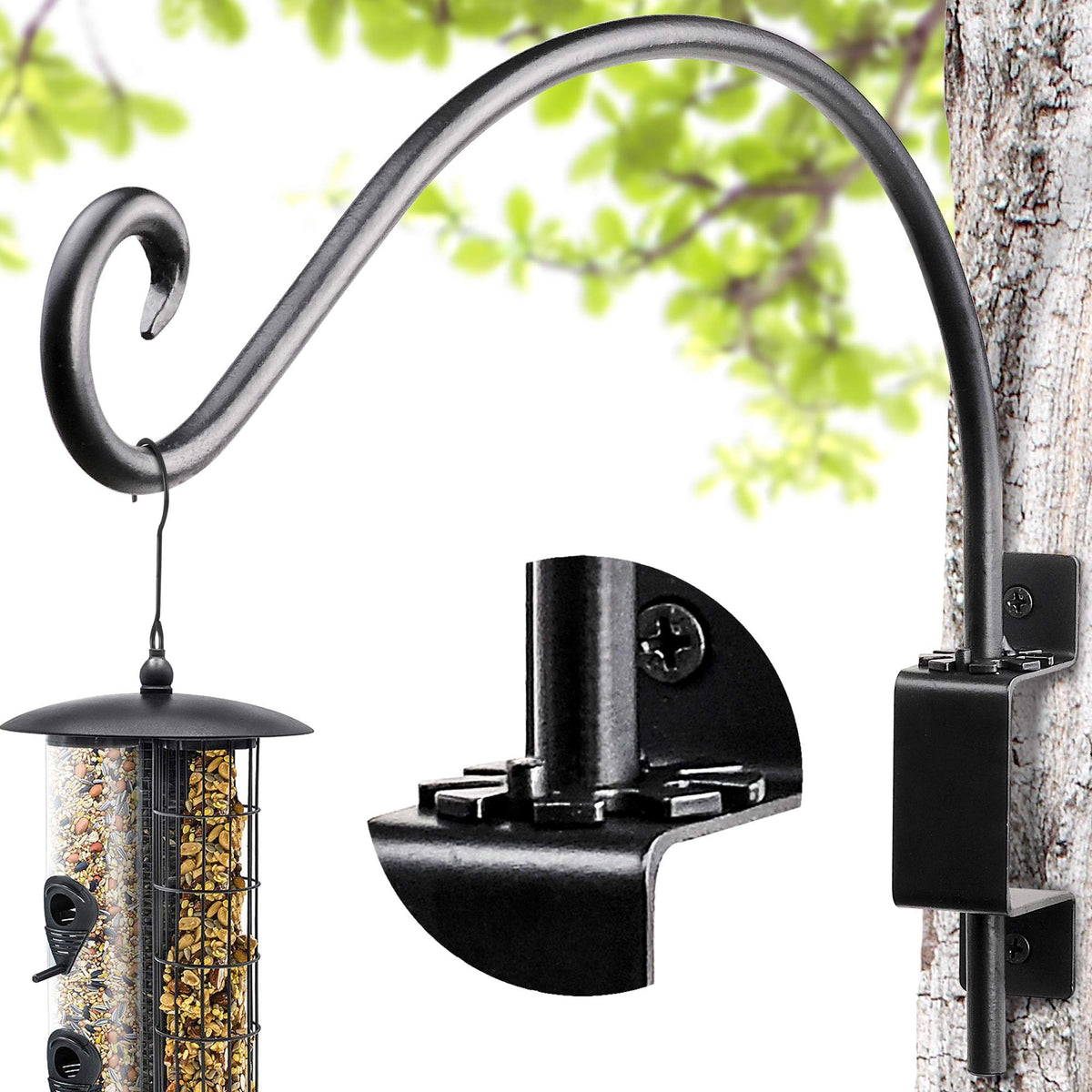 AJART swivel plant hanger mounted on wall with sturdy 16-inch base for baskets