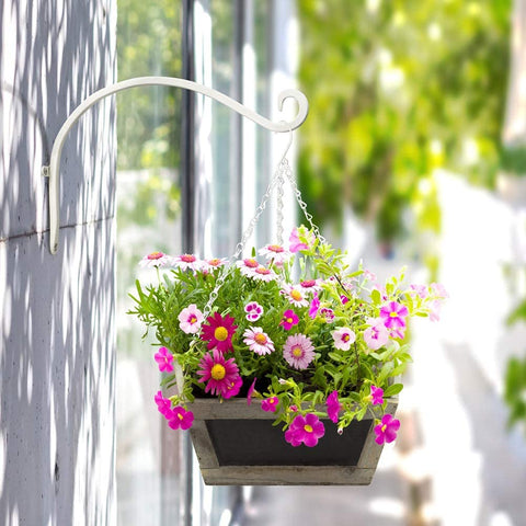 AJART white plant hanger bird feeder hook creates inviting garden focal points
