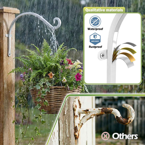 AJART white plant hanger outdoor bracket ready for pots on patios