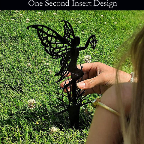 AJHXZMFC butterfly fairy garden stake adds color and motion to outdoor planters.