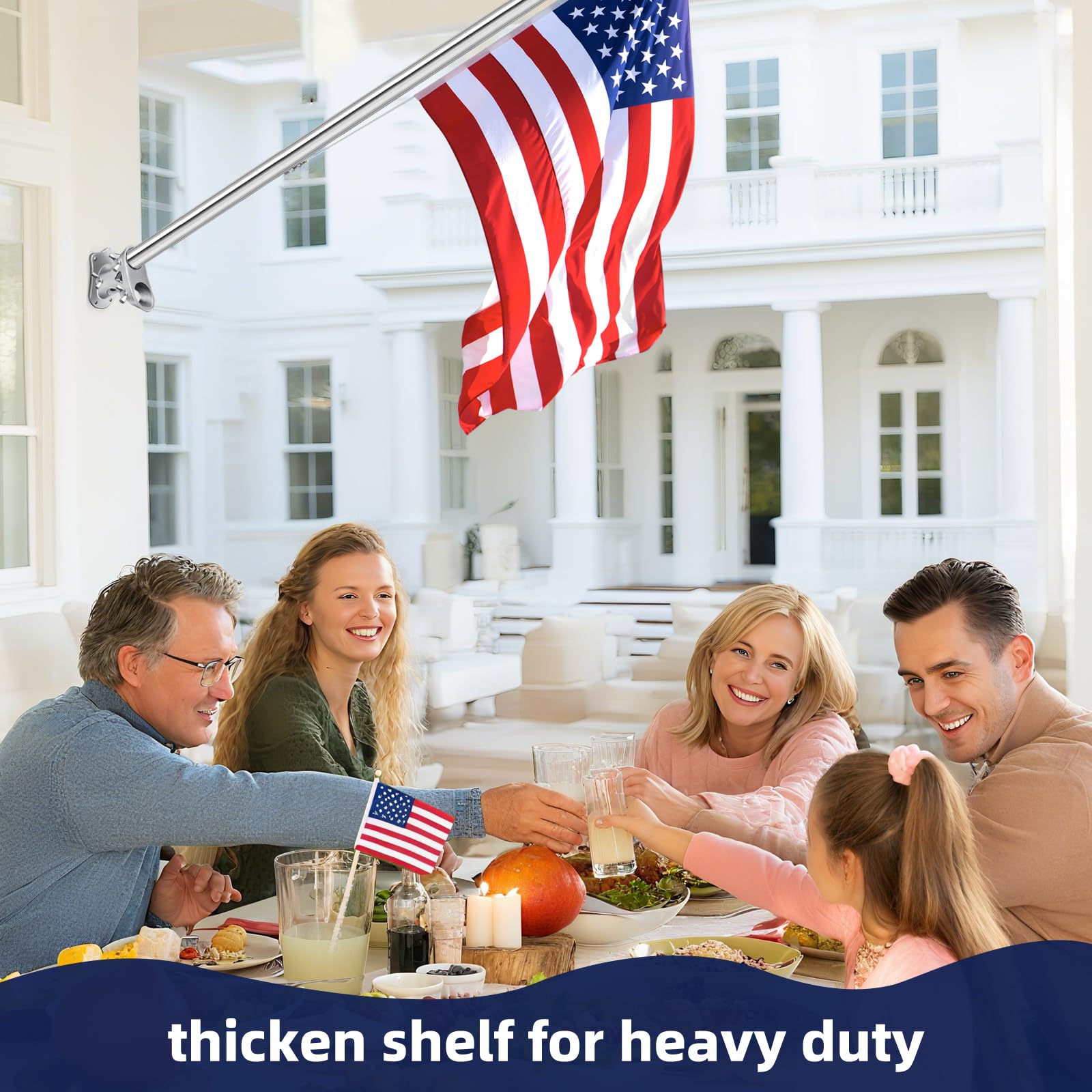 AJHXZMFC rust-resistant silver finish lasts through varied weather.