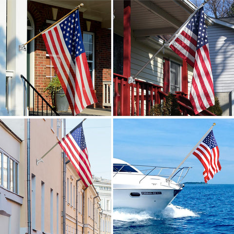 AJHXZMFC wind-ready bracket ensures secure outdoor flag display.