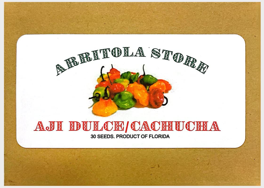 Aji Gustoso seeds label closeup confirms variety for home gardeners.