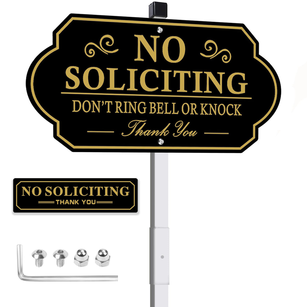 AJIAJIA no soliciting sign with house stake for durable outdoor use.