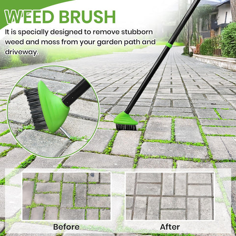 Ajimy deck brush for moss removal on patios and driveways