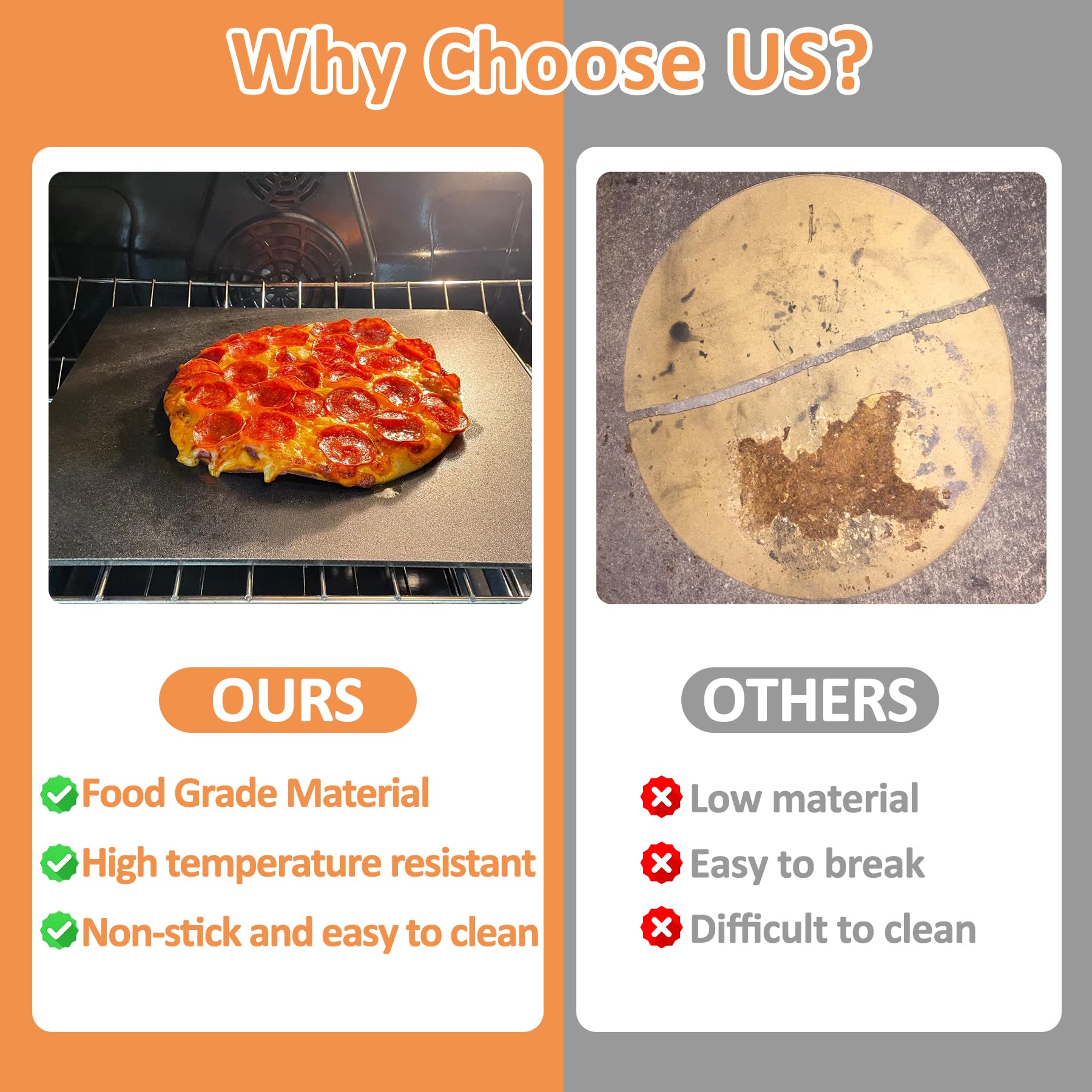 AJinTeby easy-clean surface resists grease and odors.