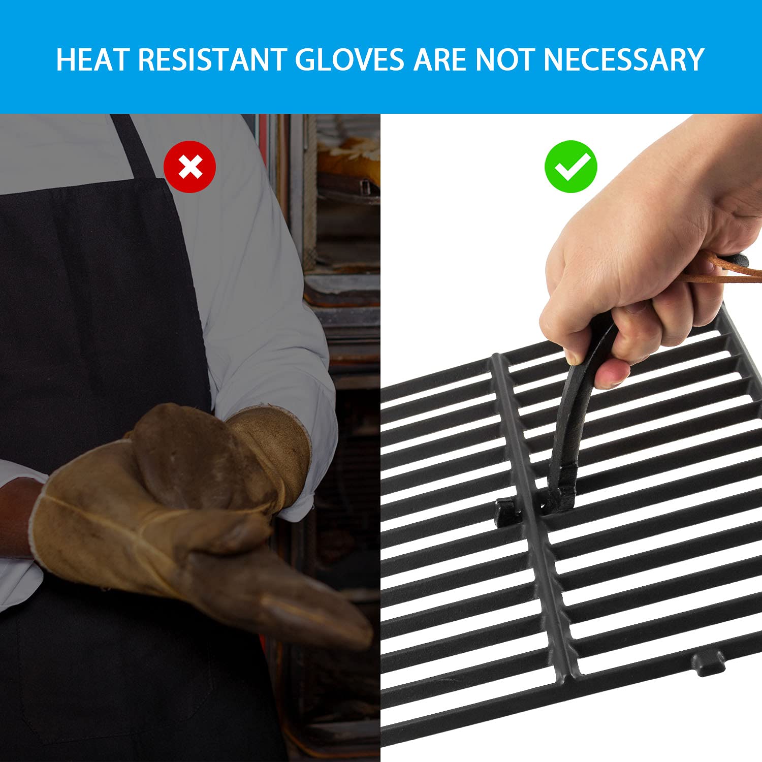 AJinTeby kamado grill lifter makes heavy grates easy to handle