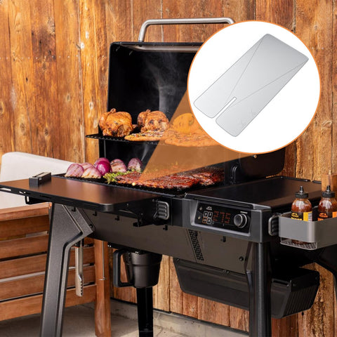 AJinTeby liners in outdoor barbecue setup simplify cleanup and extend grill life.