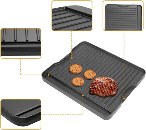 AJinTeby outdoor-ready griddle for stove, grill, oven, or campfire.