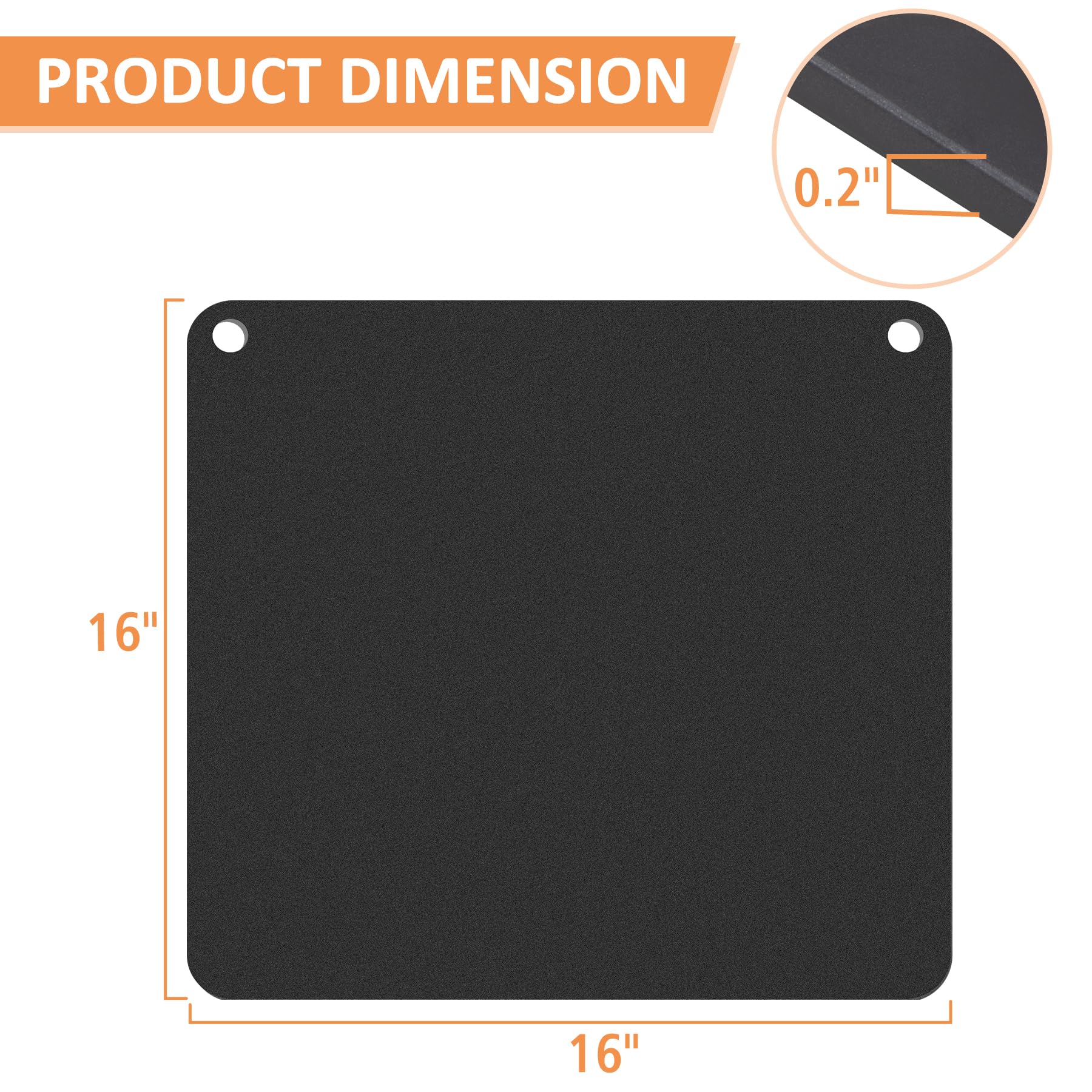 AJinTeby pizza steel with thumb hole for easy wall hanging.