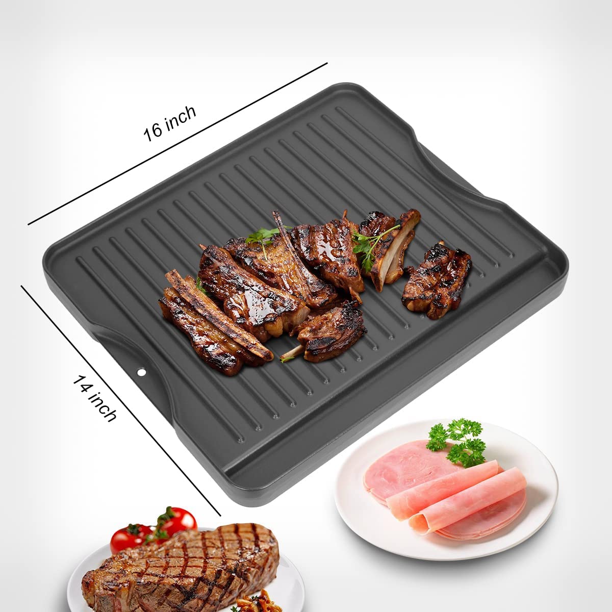 AJinTeby pre-seasoned cast iron griddle ready to use.