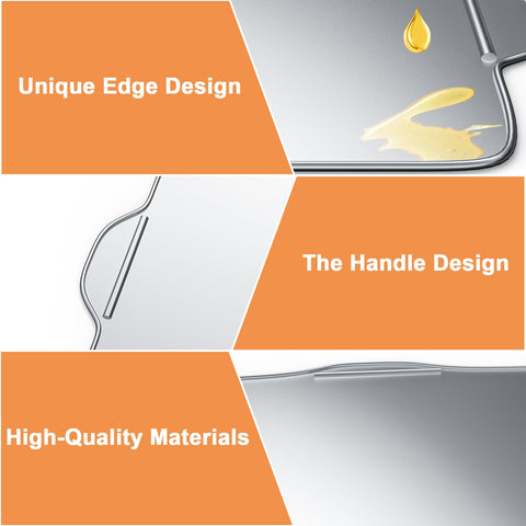 AJinTeby raised-edge design keeps grease from spilling onto the grill.