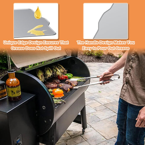 AJinTeby raised-edge design prevents grease spills during cooking.