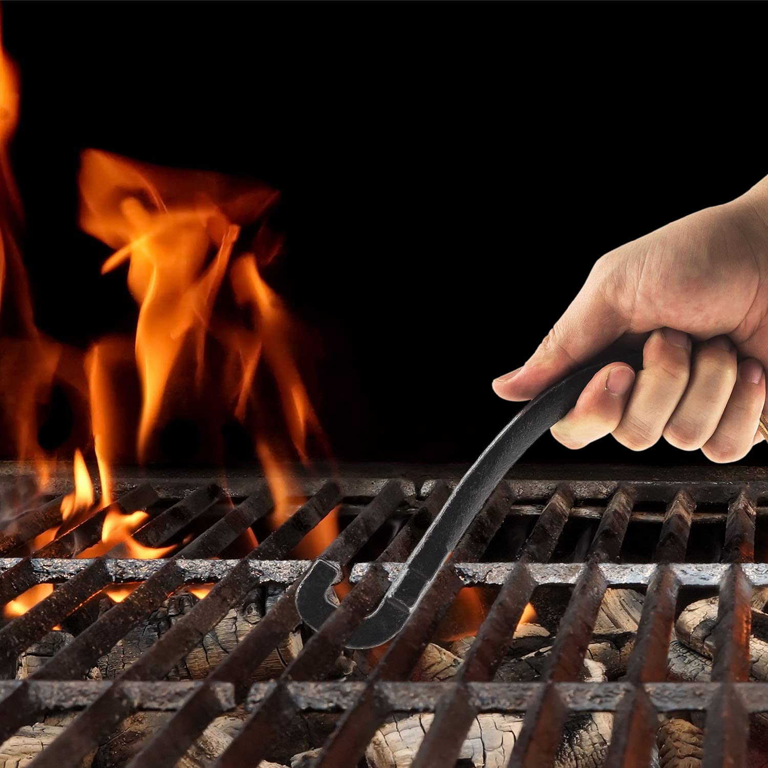 AJinTeby universal grid lifter helps adjust charcoal safely without gloves