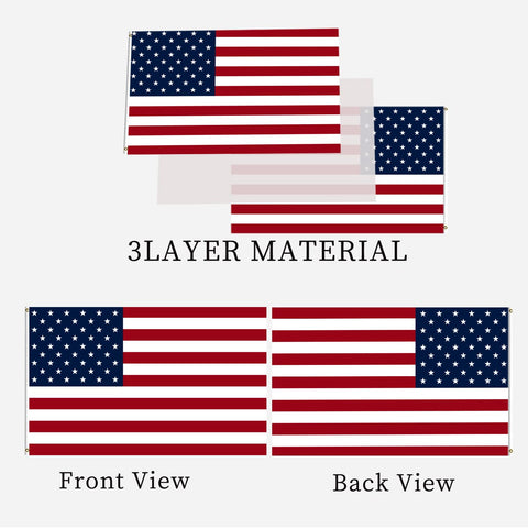 AJJSUE American flag outdoor 3x5 brass grommets; sturdy mounting