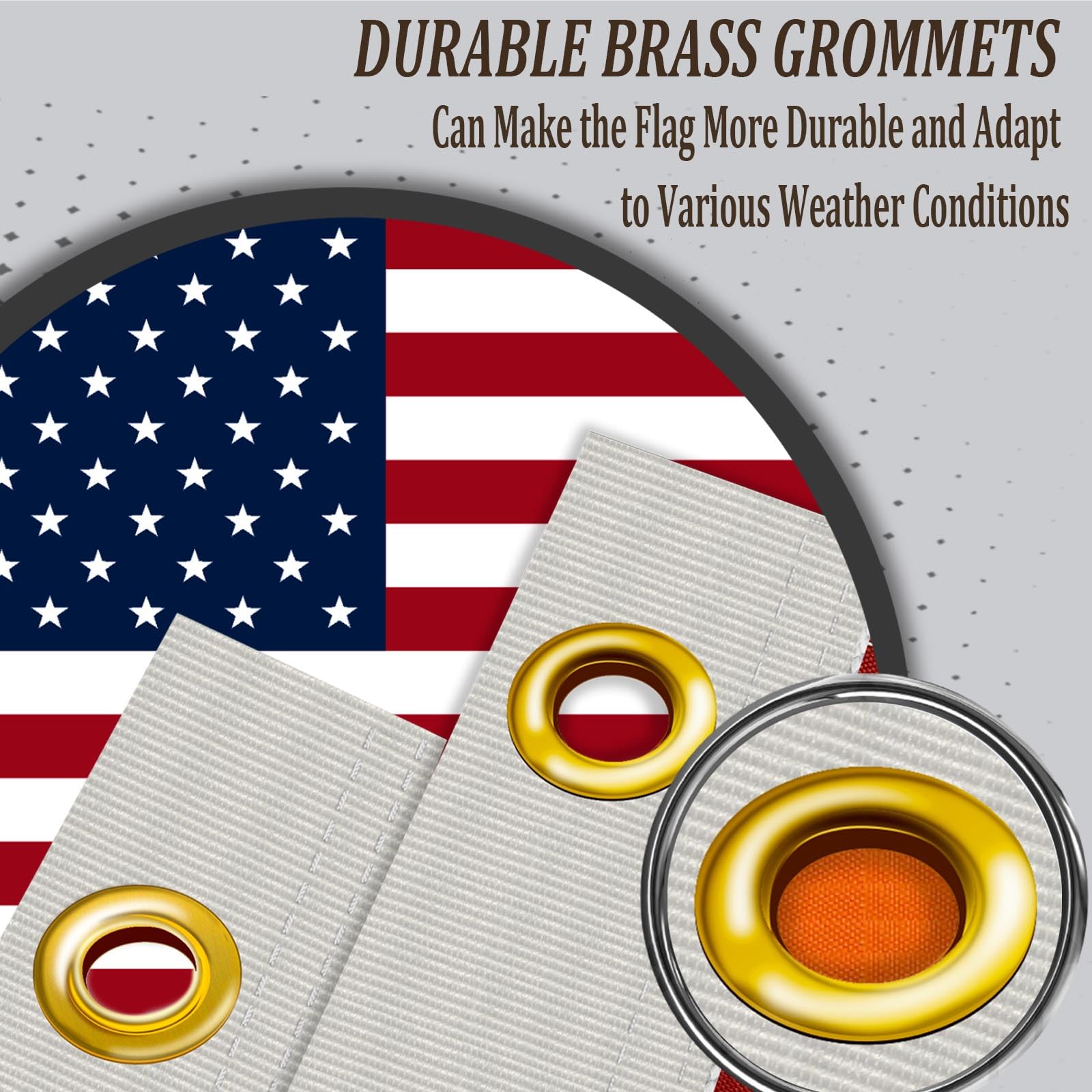 AJJSUE American flag outdoor 3x5 heavy stitching; edge durability